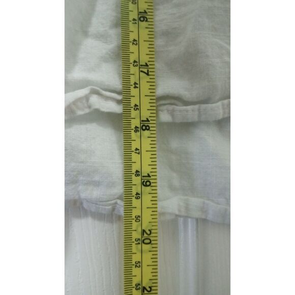 Shein Women's Linen Feel White V-Neck Crop Shirt Large - Picture 5 of 6